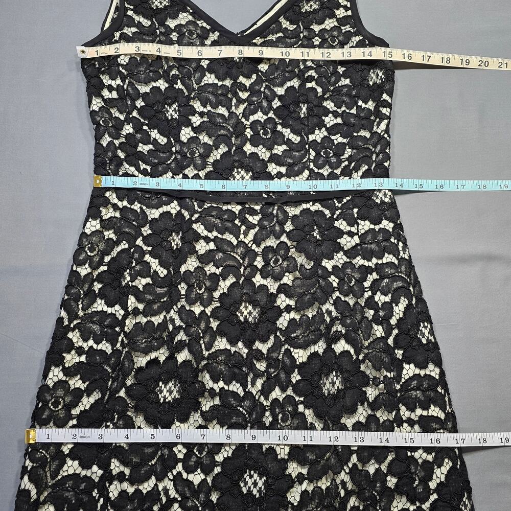 Moschino Back Floral Lace Mini Dress Sleeveless V-Neck Lined Women's Size 4 Zip - Picture 5 of 9